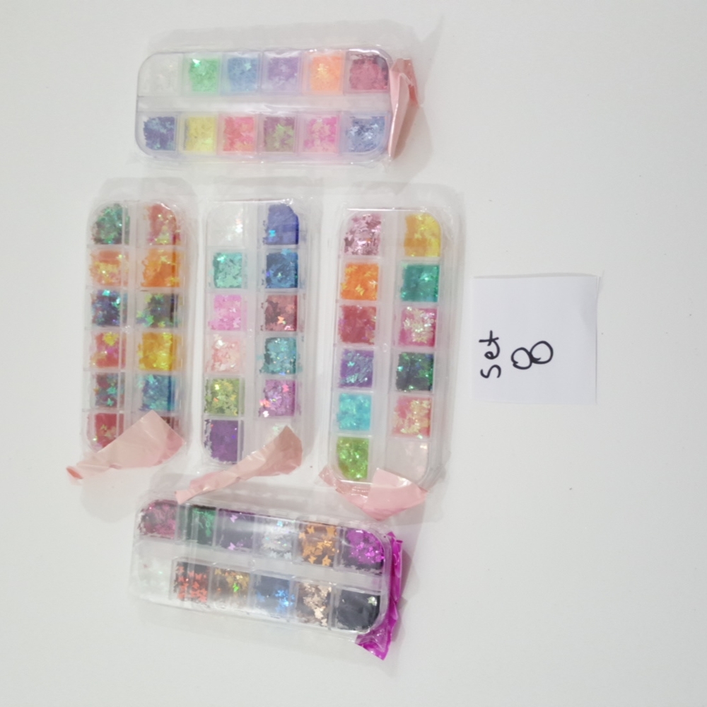 New! 60 Colors Holographic Butterfly Nail Art